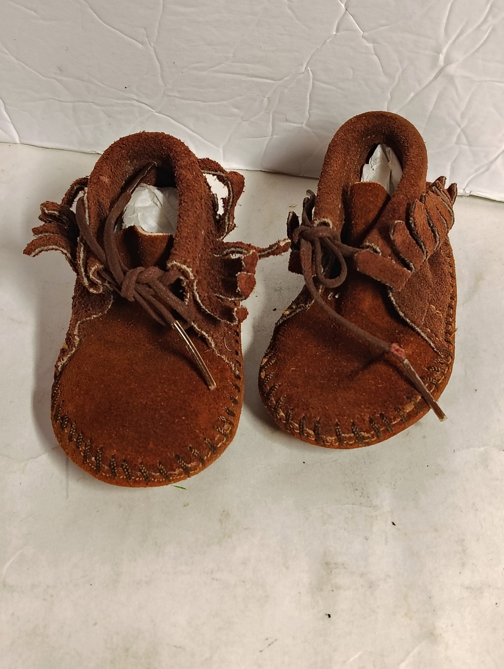 Taos Toddler Leather Moccasins Indian Made Vintage